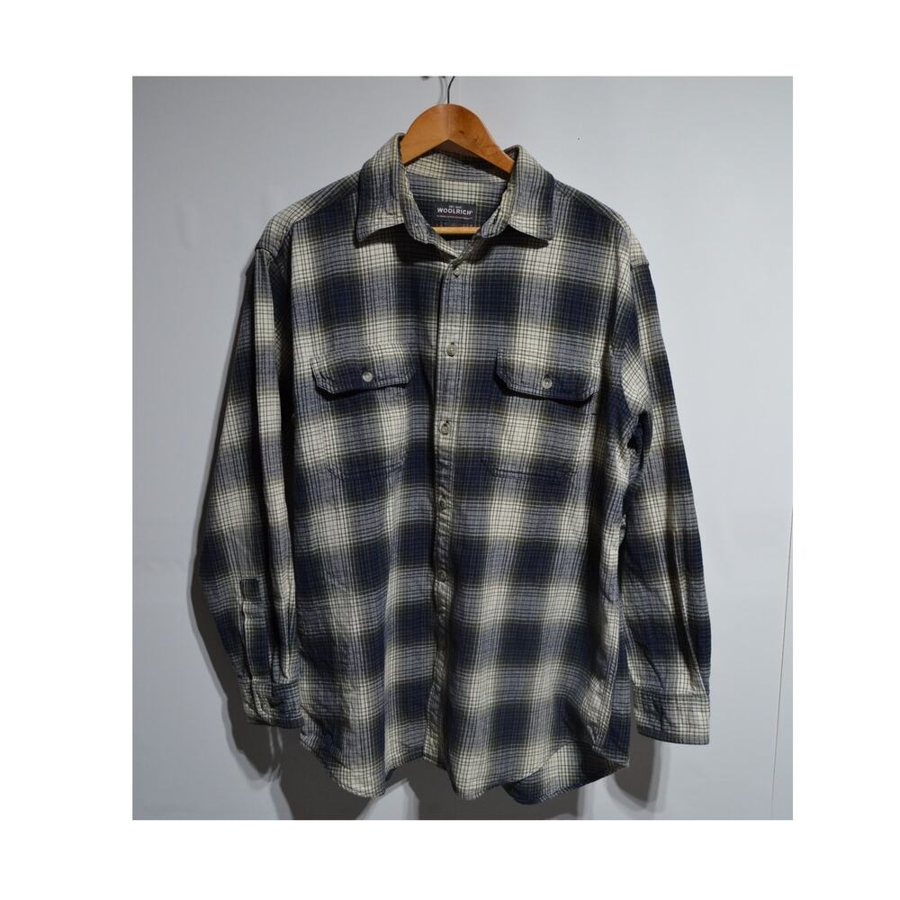 Woolrich Men's Plaid Brawny Flannel Large Button Down Long Sleeve Shirt